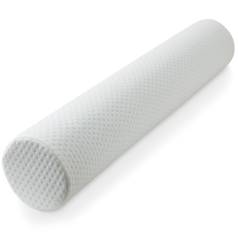 Made Medical 47 x 8 Memory Foam Bolster Pillow Cylinder Body Pillow Ergonomically Designed for Back Neck and Spine Relief White Cover