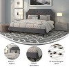 Merrick Lane Platform Bed with Slatted Support Contemporary Tufted Upholstery with Accent Nail Trim - 3 of 4