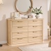 52" Fluted 8 Drawer Dresser, Modern Chest with Curved Profile, Storage Organizer & TV Stand for Bedroom Living Room Hallway-3irtyhousy - 2 of 4
