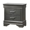 Royal Hampton Nightstand, 2 Drawers, Curved Frame, 24 Inch Dark Gray Solid Wood - 3 of 4