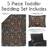 Sweet Jojo Designs Girl Toddler Bedding Set Boho Floral Wildflower Orange Black and Blue 5pc - 3 of 4