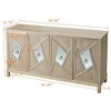 Sideboard Decorative Storage Cabinet with Mirrored Decorative Doors, CENGHU Wooden Console Cabinet with 4 Doors for Living Room, Bedroom, Hallway - 4 of 4