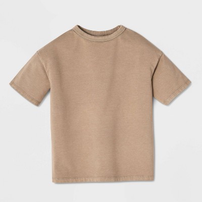 Детские футболки Cat & Jack Boys' Short Sleeve Oversized Heavyweight Washed T-Shirt - Cat & Jack™ Brown M — фото 2