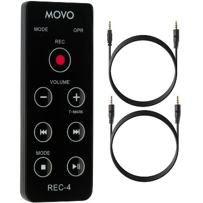 Movo REC-4 Wired Remote Control for Zoom H2n, H4n Pro, H5 & H6 Portable Digital Handy Recorders