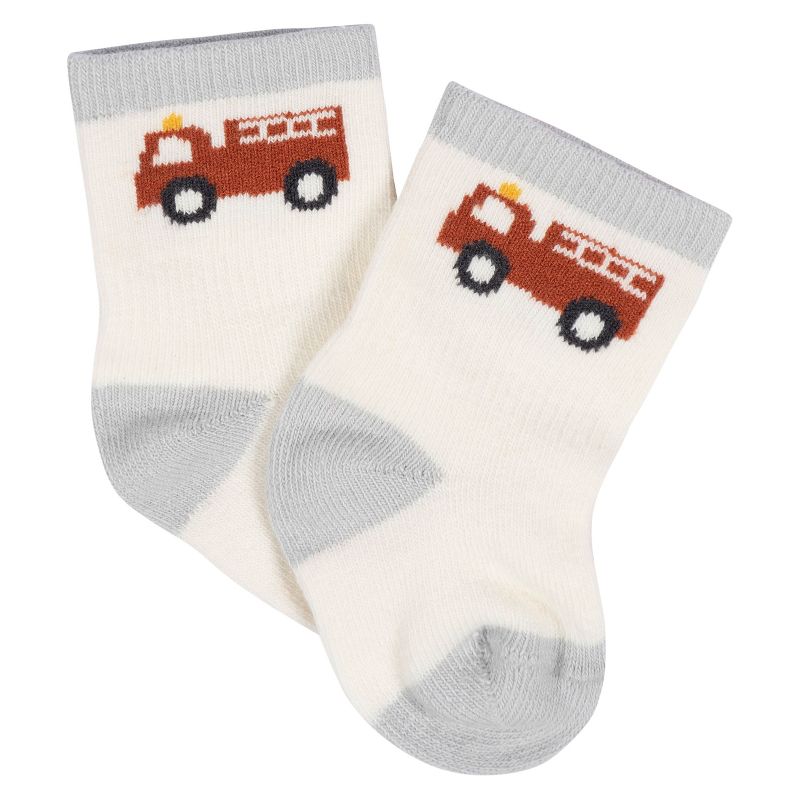 Gerber Baby Boys' 8-Pack Jersey Wiggle Proof® Socks Transportation Zone, 2 of 10