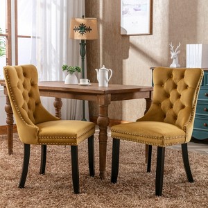 FONTOI 2 PCS Upholstered Accent Chair with Wood Legs&Nailhead Trim - 1 of 4