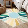 Modern Washable Area Rug Sunrise Colorful Indoor Throw Carpet for Living Room Bedroom - 3 of 4