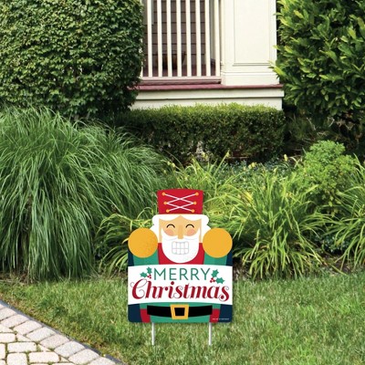 Big Dot of Happiness Christmas Nutcracker - Outdoor Lawn Sign - Holiday Party Yard Sign - 1 Piece