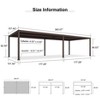 Purple Leaf Louvered Pergola with Retractable Roof, Adjustable Aluminum Hardtop Gazebo for Patio - 4 of 4