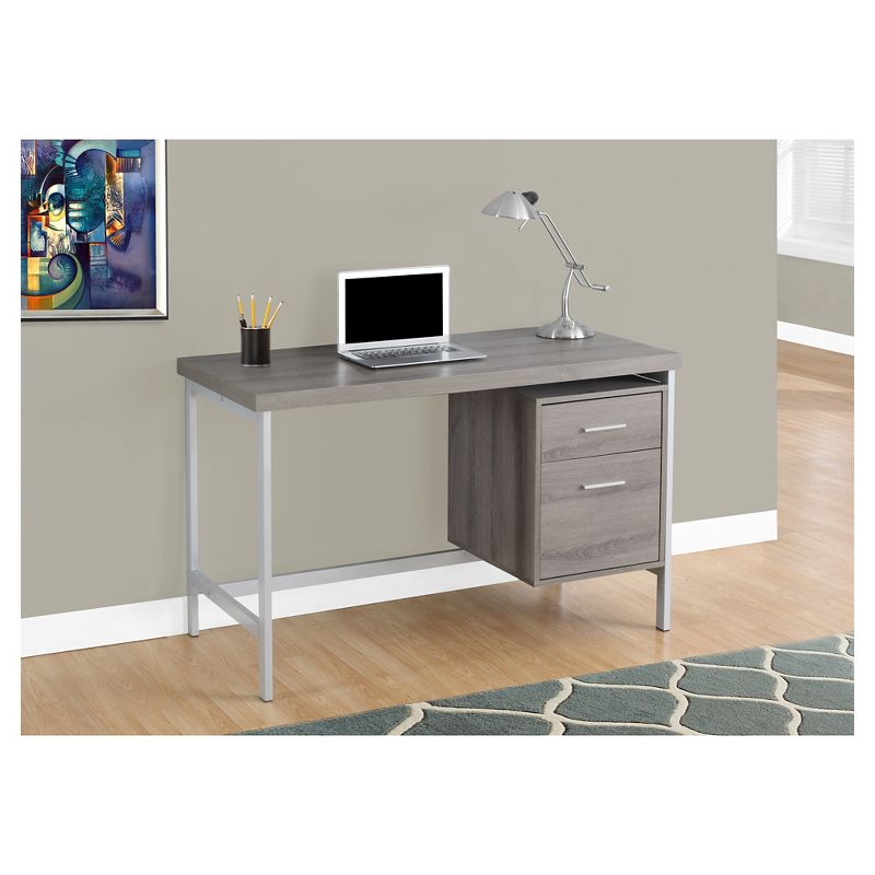 Computer Desk with Drawers Silver Metal - EveryRoom, 3 of 7