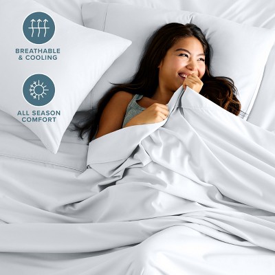 Condition photo showing New/Like New for 3 piece ultra soft brushed sheet set by bare home - twin xl, white