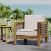 Okak Patio Accent Chairs with Wicker Frame,Set of 1/3,Upholstered Outdoor Armchair Acacia Club Chair for Backyard,Patio&Garden,400lbs Max - 3 of 4
