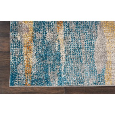 Reversible Grey and Multicolor Geometric 8' x 10' Synthetic Area Rug