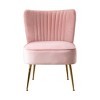 WestinTrends Phoebe Upholstered Tufted Velvet Accent Chair With Metal Leg - 3 of 4