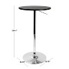 Contemporary 23.5" Adjustable Bar Height Pub Table Wood/Espresso Brown with Chrome Frame - LumiSource - image 4 of 4