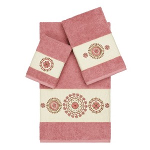 Linum Home Textiles 100% Turkish Cotton ISABELLE Embellished Towel Set - 1 of 4