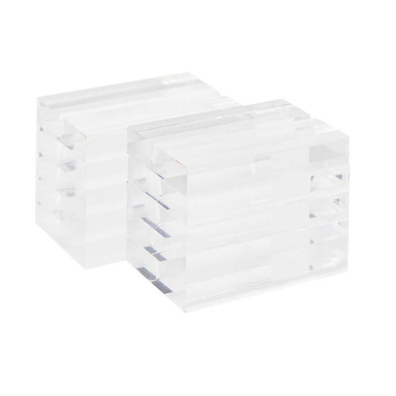 Okuna Outpost 10 Pack Clear Table Number Holders for Weddings, Acrylic Place Card Holder (3 x 2 in), 5 of 6