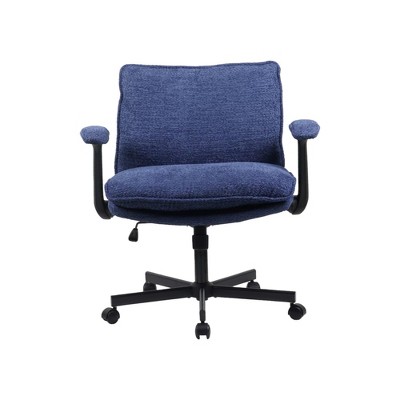 Criss-Cross Desk Chair: Wide Seat, Flip Arms & Wheels | Upholstered Vanity/Home Office Swivel