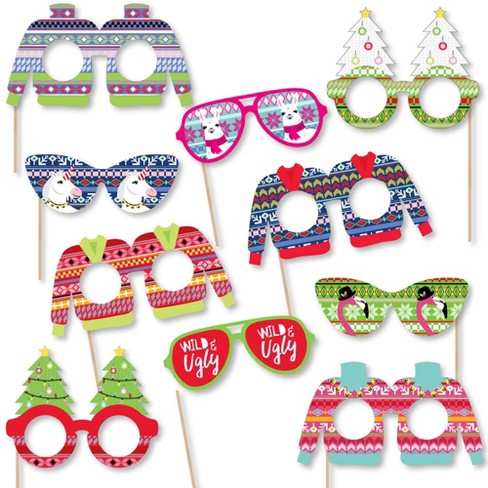 Big Dot Of Happiness Wild And Ugly Sweater Party Glasses & Masks