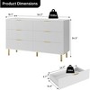 Modern 5/6 Drawer Dresser, Stylish Wood Chest with Gold Handles, Large Storage Drawers, Elegant Organizer for Bedroom, Living Room, Entryway - 2 of 4