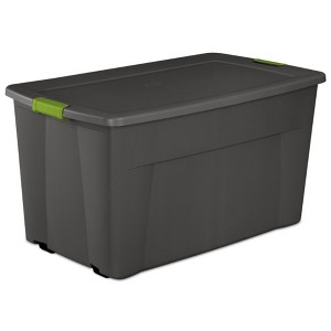 Sterilite 45 Gallon Heavy Duty Plastic Stackable Storage Container Tote with Wheels and Latching Indexed Lid for Home Organization - 1 of 4