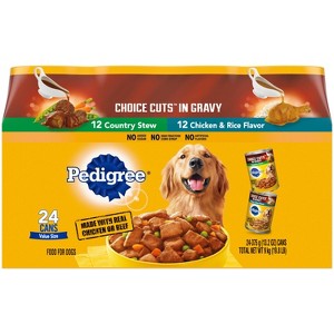 Pedigree Choice Cuts in Chicken, Rice, Beef and Gravy Flavor Variety Pack Wet Dog Food - 13.2oz/24ct - 1 of 4