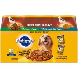 Pedigree Choice Cuts in Gravy Country Stew, Chicken & Rice FlavorAdult Wet Dog Food - 13.2oz/24ct