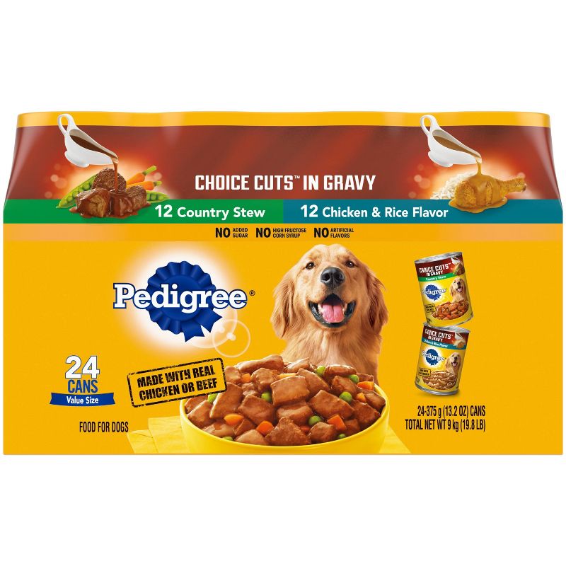 Pedigree Choice Cuts in Gravy Beef, Chicken &#38; Rice Adult Wet Dog Food - 13.2oz/24ct, 1 of 6
