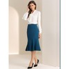 Allegra K Women's High Waist Flare Hem Elegant Work Midi Fishtail Skirt - 2 of 4