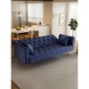 SKRAN 71 inch convertible love seat sofa, American retro velvet, suitable for small living room, bedroom, office - 4 of 4
