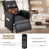 Elertric Recliner Chair with Massage and Heat, Adjustable Single PU Leather Recliners Sofa with Remote Control Home Theater Armchair for Living Room - 2 of 4