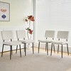 XIYUYEU Modern Beige Simple Dining Chair, Fabric Upholstered Chairs for Home, Bedroom Stool Back Dressing Chair with Black Metal Legs (Set of 4) - 2 of 4