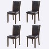 MAYEERTY Set of 4 Wooden Dining Chairs, Padded Upholstered Seat, Dining Room Living Room Kitchen, Grey - 4 of 4