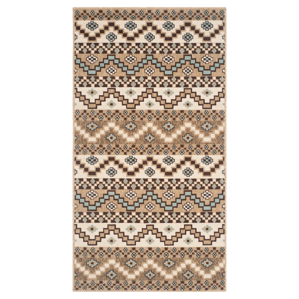 Elche Accent Rug - Creme/Brown (2'7inx5') - Safavieh