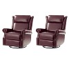 Lauren Genuine Leather Manual Swivel Glider Recliner Set of 2|HULALA HOME - 2 of 4