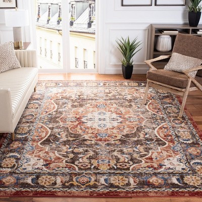 Blue 9' x 12' Stain-Resistant Synthetic Area Rug