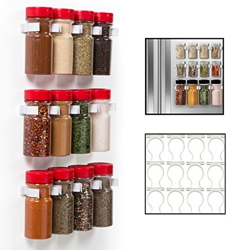 4pcs/set Kitchen Spice Clips, Spice Gripper Jars Holder Cabinet Storage Strips, Pantry Garage and Kitchen Storage for Spices, Pills, Sprinkles, and