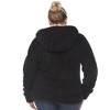 Plus Size Hooded High Pile Fleece Jacket - White Mark - 3 of 4