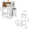 Garvee Kids Desk and Chair Set, Wooden Study Desk with Hutch, Storage Cabinet, Writing Desk-Computer Workstation for Kids Bedroom & Study Room,White - 2 of 4