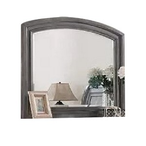 Royal Hampton Dresser Mirror, Gray Pine Wood Frame, Farmhouse Carved Details 36x42 - 1 of 4