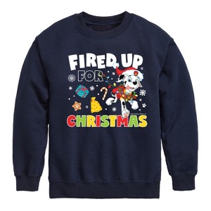 Boys' - Paw Patrol - Fired Up For Christmas Graphic Long Sleeve Fleece Sweatshirt - 1 of 4