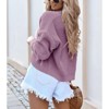 Clearlove Women's Cropped Drop Shoulder Cardigan Long Sleeve Open-Front Knit Shrug Jacket - 4 of 4