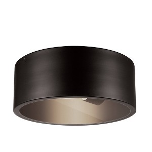 1 Light Teagan Outdoor Indoor Flush Mount Ceiling Dark Bronze - Globe Electric: ETL Listed, Glass Shade, Metal Body - 1 of 4