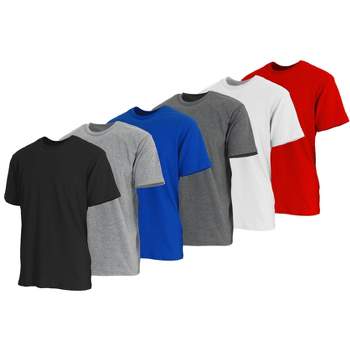 Blue Ice GBH Men's 6-Pack Short Sleeve Modern Fit Cotton Blend Crew Neck Classic Tee - Heather Grey, Small