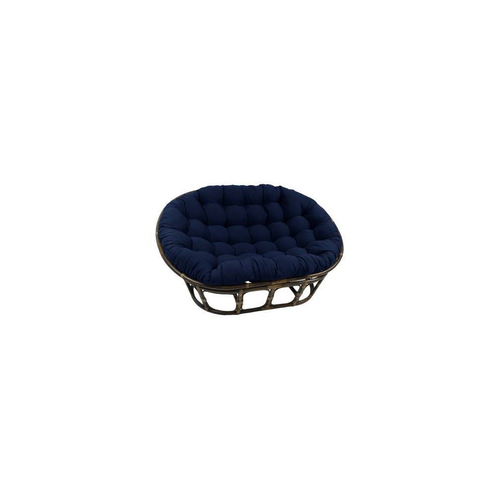 Photos - Coffee Table 63"x45" Double Papasan with Twill Cushion Navy - International Caravan: Ha