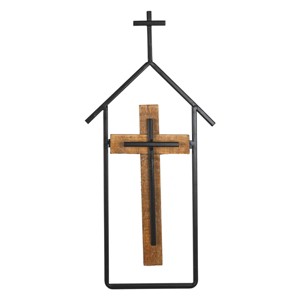 Cross & Steeple Wall Art Metal & Wood - Foreside Home & Garden - 1 of 4