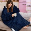 PAVILIA Faux Shearling Wearable Blanket Hoodie, Cozy Oversized Hooded Sweatshirt Adults, Warm Fleece Big Pocket - 4 of 4