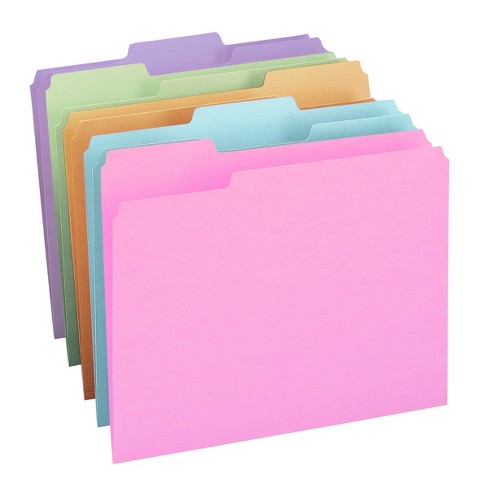 Pendaflex Pastel Color File Folders 1/3 Cut Top Tab Letter Assorted 100/Box