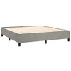 vidaXL Box Spring Bed Frame, King Size, Light Gray Velvet Upholstery - 4 of 4