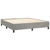 vidaXL Box Spring Bed Frame, King Size, Light Gray Velvet Upholstery - image 4 of 4